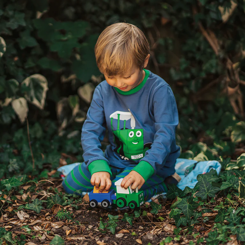 Tractor Ted and Trailer Wooden Toy-3